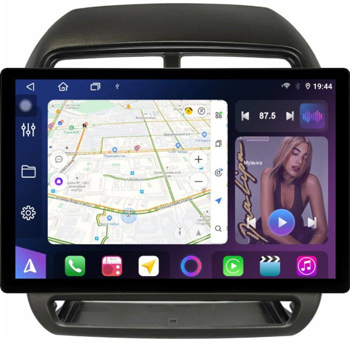 Магнитола для Mitsubishi ASX 2017+ (рамка 10) - FarCar BX877 монитор 13" 2K QLED на Android 13, Быстрая, CarPlay, 4G SIM-слот