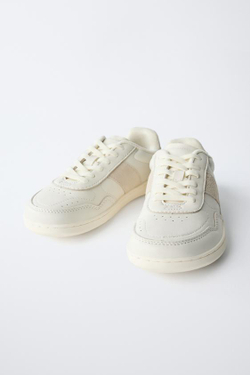 ZARA КОЖАНЫЕ ТУФЛИ BAREFOOT, БЕЛЫЙ
