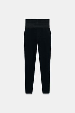 ZARA ЛЕГИНСЫ С ШИРОКИМ ПОЯСОМ, ЧЕРНЫЙ