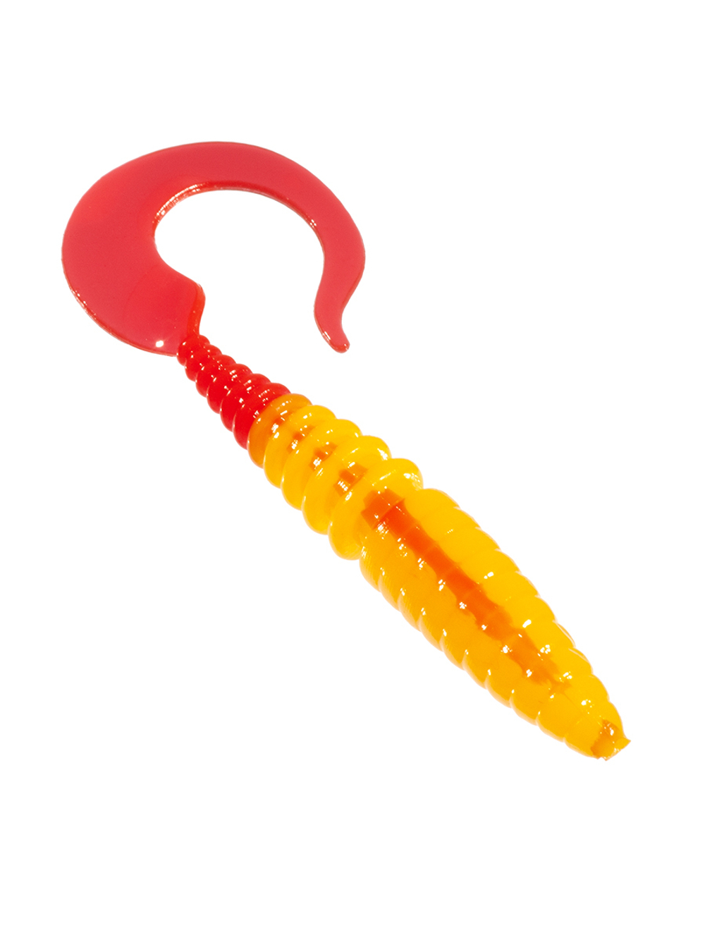 Приманка ZUB-TWIST  90мм(3,5")-5шт, (цвет 011) желтое тело-красный хвост