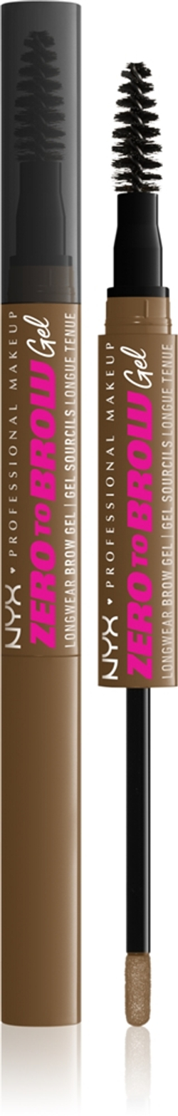 NYX Professional Makeup Zero To Brow Gel - Гель для бровей с аппликатором оттенок 03 Taupe, 2 ml