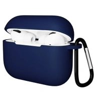 Чехол для Airpods Pro 2 Gurdini прорезиненный soft touch c карабином Темно Синий