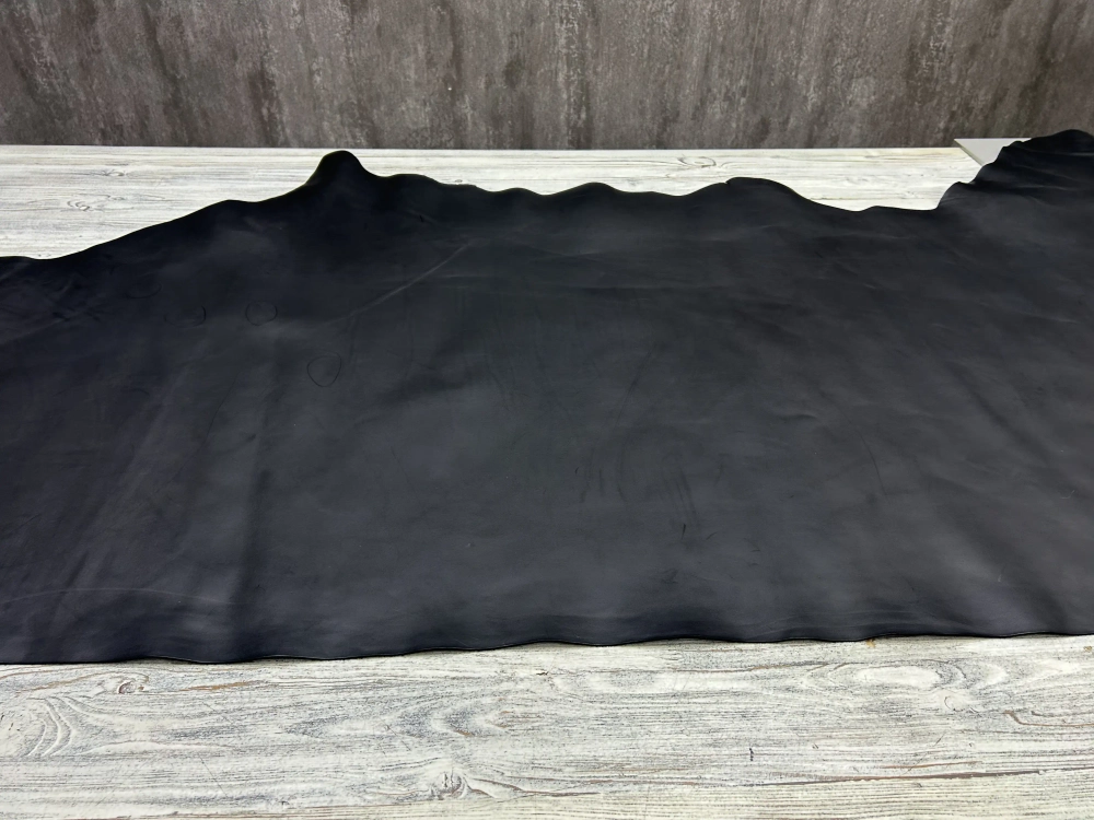Натуральная кожа Etrusco Wax Nero Ecopell чёрная 1,5–1,7 мм