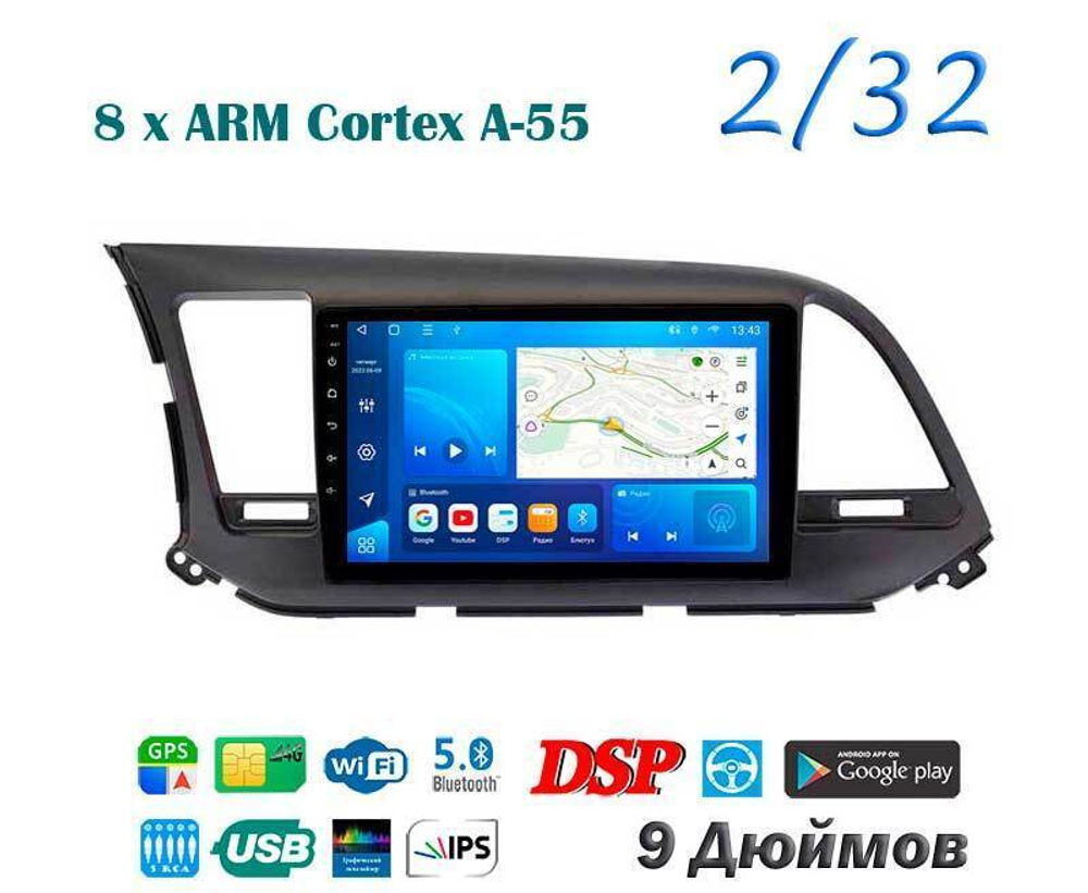 Topway TS18 2+32GB 8 ядер для Hyundai Elantra, Avante 2015-2019