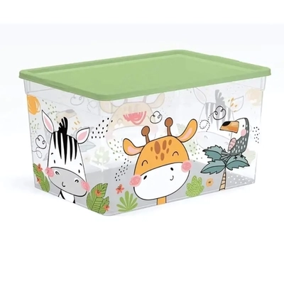 Контейнер для хранения игрушек с крышкой GIRAFFIX 37*26*20,7см, 16л