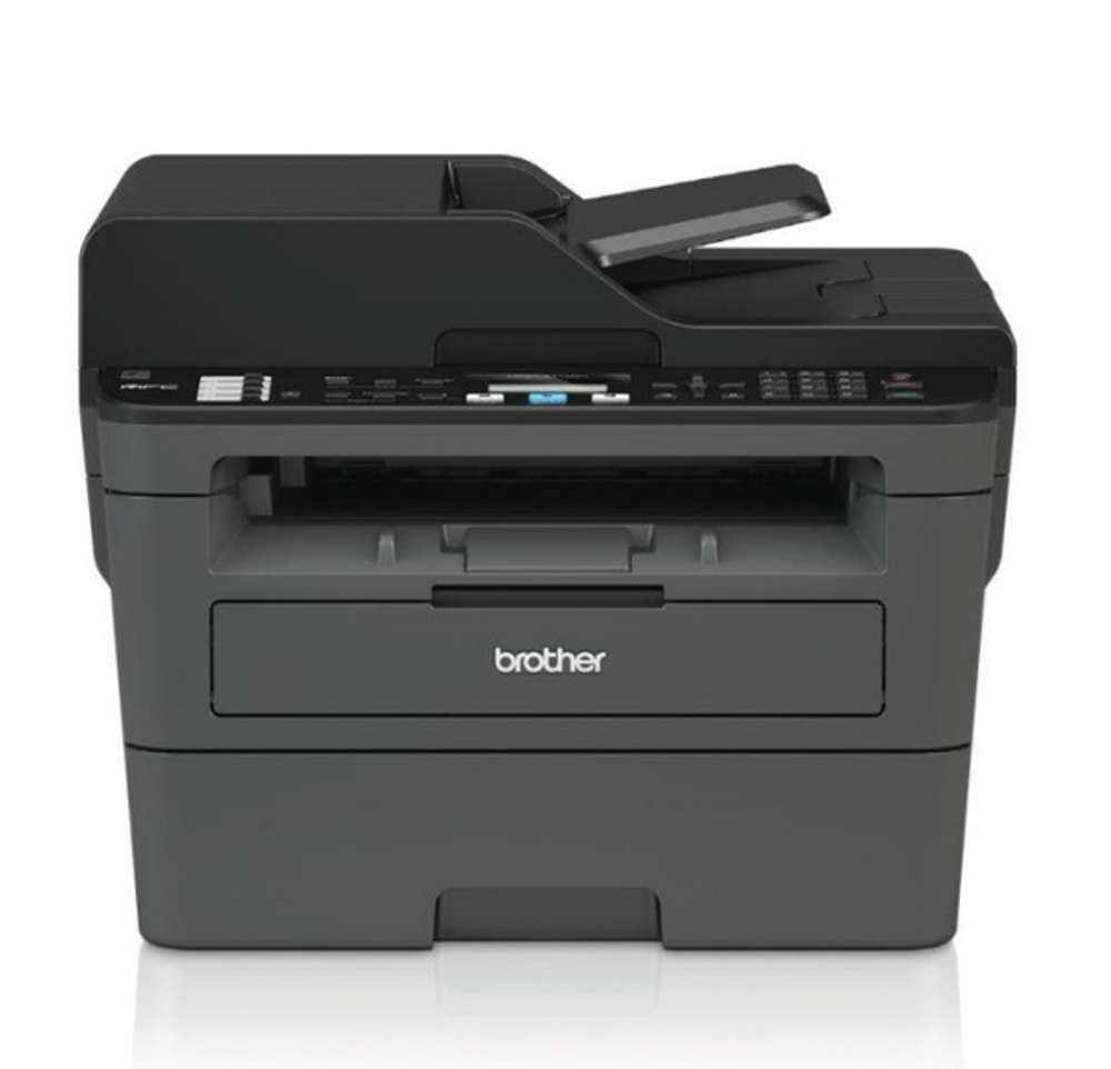 МФУ лазерное Brother MFCL-2710DW, P/C/S/F, A4, 30 стр/мин, 64МБ, Duplex, ADF50, GigaLAN, Wi-Fi, USB, лоток 250 л, старт. картридж 700 стр. (MFCL2710DNG1)