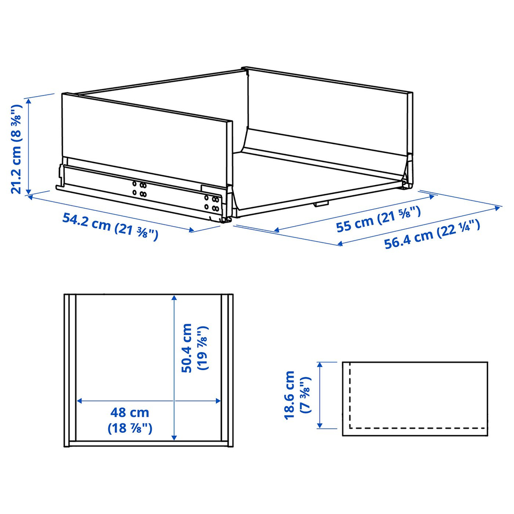 IKEA KNIVSHULT  (ИКЕА КНИВСХУЛТ)  -  Ящик высокий - тёмно-серый 60x60 см