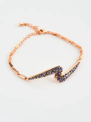 Браслет Молния с фиолетовыми кристаллами Swarovski