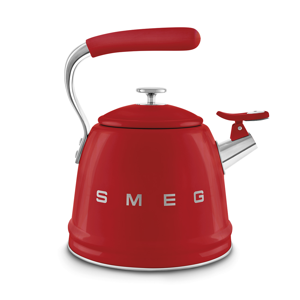 Чайник со свистком 2.3л Smeg красный