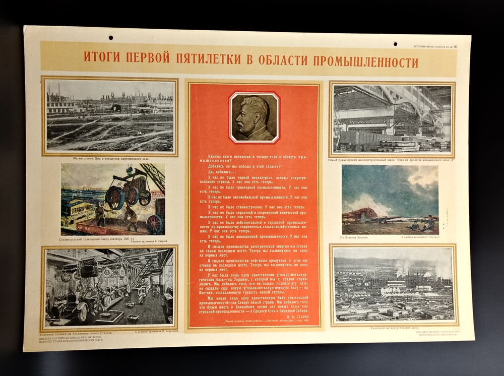 №5 Плакат ВКПБ - Агитация Сталин ранние советы - СССР 1930-е годы - 48.5*34 см.