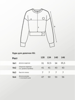 Худи для девочки, модель №6, рост 134 см, черный