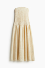Платье-бандо со сборками — Кремовый - H&M