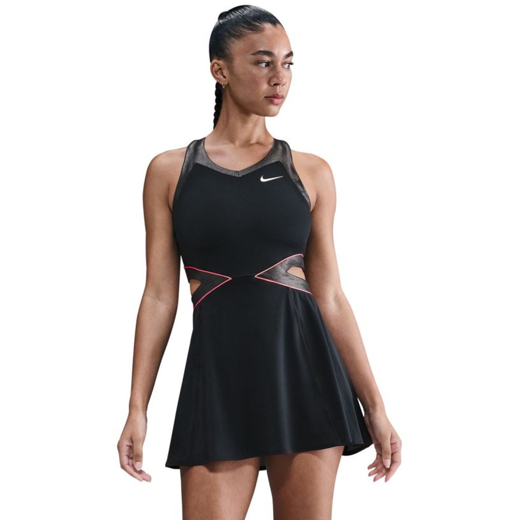 Теннисное платье Nike Court Slam Dri-Fit - black/black/hot punch