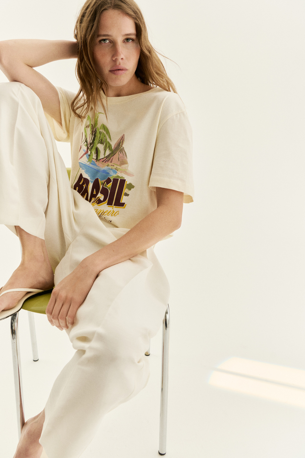 Футболка с принтом — Светло-жёлтый/Energized - H&M