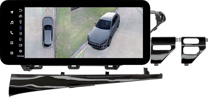 Магнитола для Toyota Camry 70 2017-2021 (без JBL) - Teyes LUX ONE 360 монитор 12.3" 2K QLED на Android 10, Быстрая, CarPlay, 4G SIM-слот, 4 камеры в комплекте