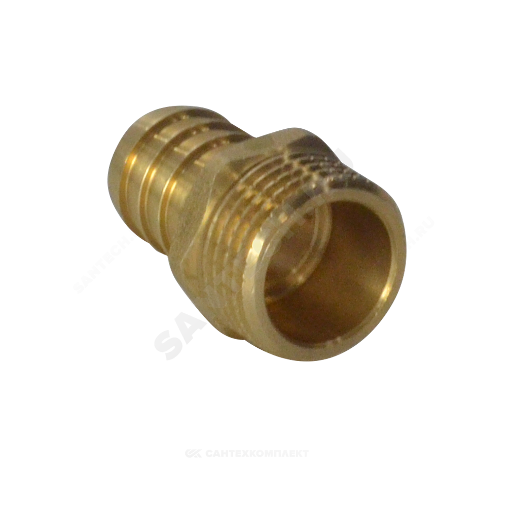 Переходник штуцерный латунь неразъемный для шланга Дн 16х1/2" НР SantechSystems