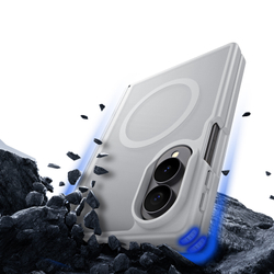 Матовый чехол серого цвета с MagSafe для Samsung Galaxy Z Fold 8, серия Yind Series от Dux Ducis