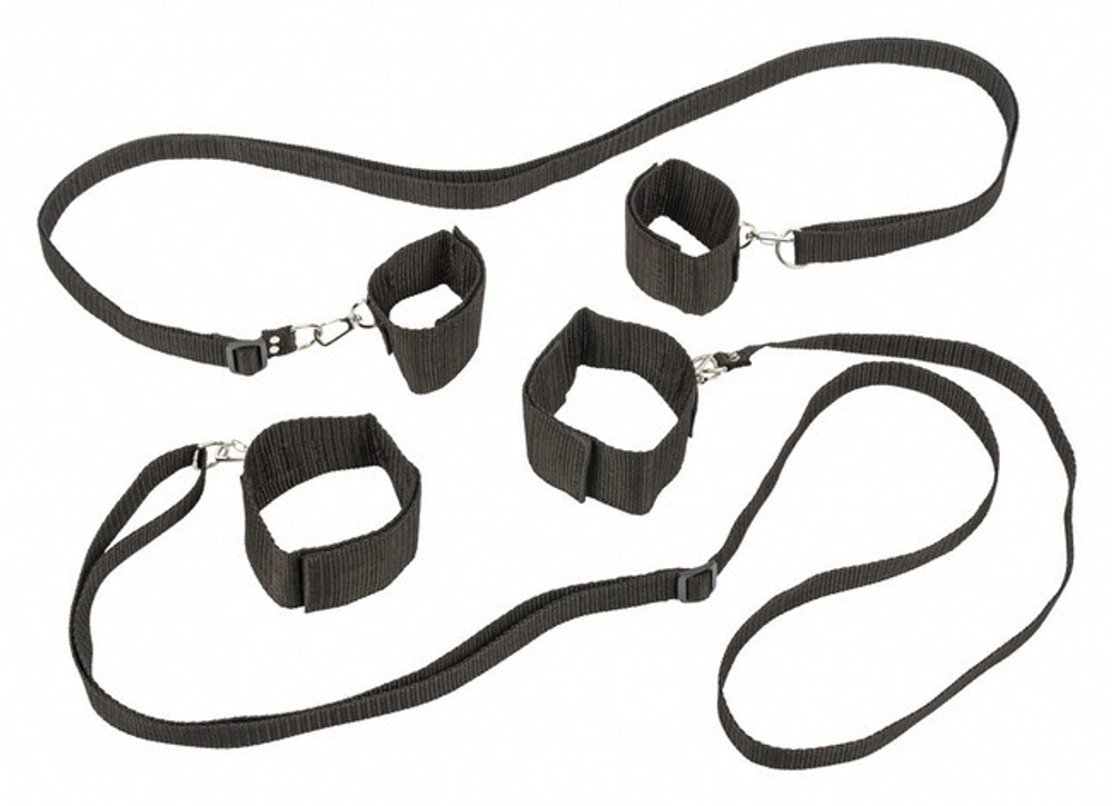 Набор на кровать Bondage Collection Bed Restraint System Plus Siz (Цвет: черный)