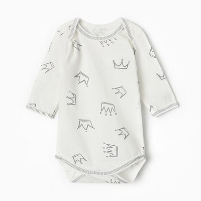 Боди Короны с дл. рукавом, р. 86 , молочный 9932265 (Bloom Baby)