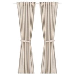 Комплект штор IKEA LENDA (ЛЕНДА), Бежевый, 140x250 см, 2 шт