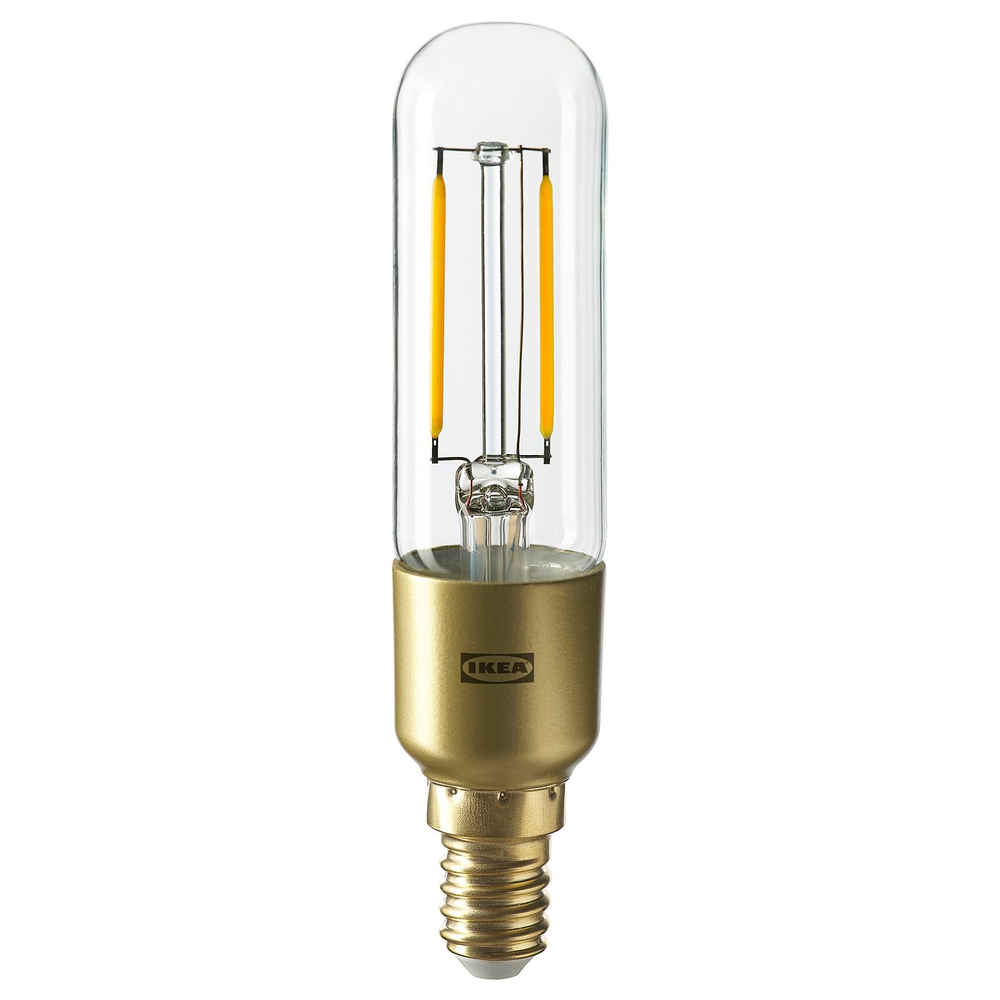 IKEA LUNNOM  (ИКЕА ЛУННОМ)  -  Лампочка LED E14 200 люмен - диммируемая/трубчатая прозрачное стекло 25 мм