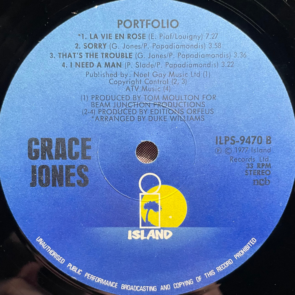 Grace Jones - Portfolio (Скандинавия 1977г.)