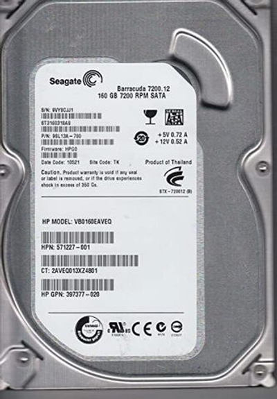 Жесткий диск HP 160GB 7.2K rpm Hot Plug LFF SATA 397377-020