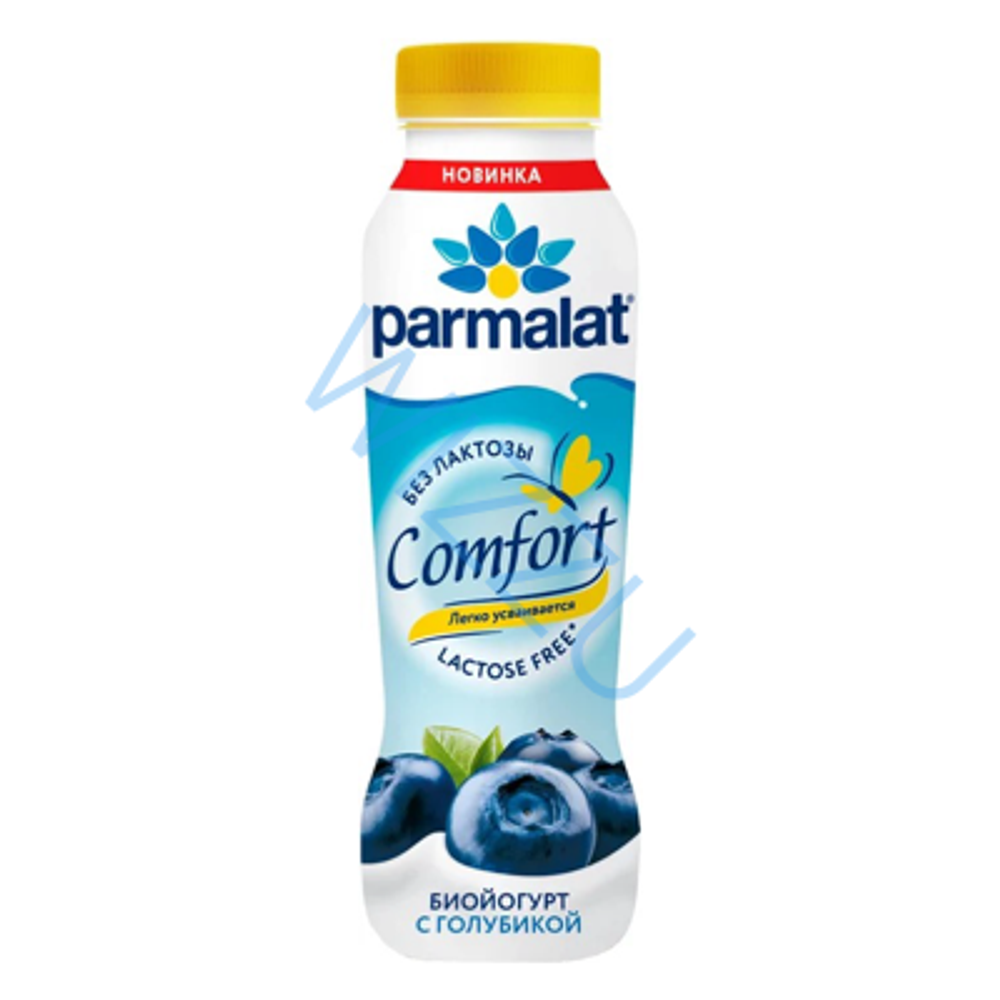 Йогурт питьевой Parmalat Comfort с голубикой б/лакт. 1,5% 6х290г PET