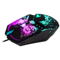 Мышь Intro MG350 игровая проводная 1200-3600dpi с ковриком черная | Мыши