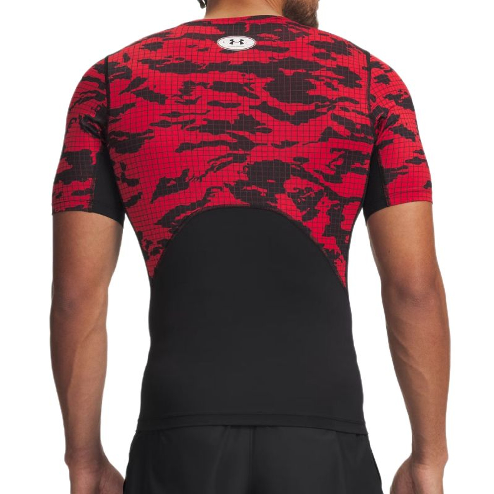 Мужская теннисная футболка Under Armour HeatGear Printed - black/red/white