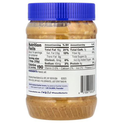 Peanut Butter & Co., арахисовая паста, классический рецепт с хрустящими кусочками арахиса, 454 г (16 унций)