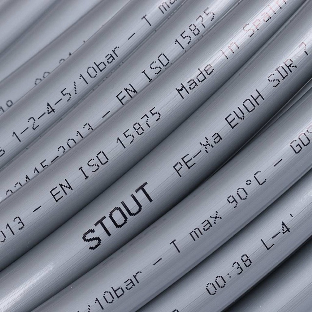 Труба из сшитого полиэтилена PEX-a STOUT 16х2,2 из сшитого полиэтилена серая