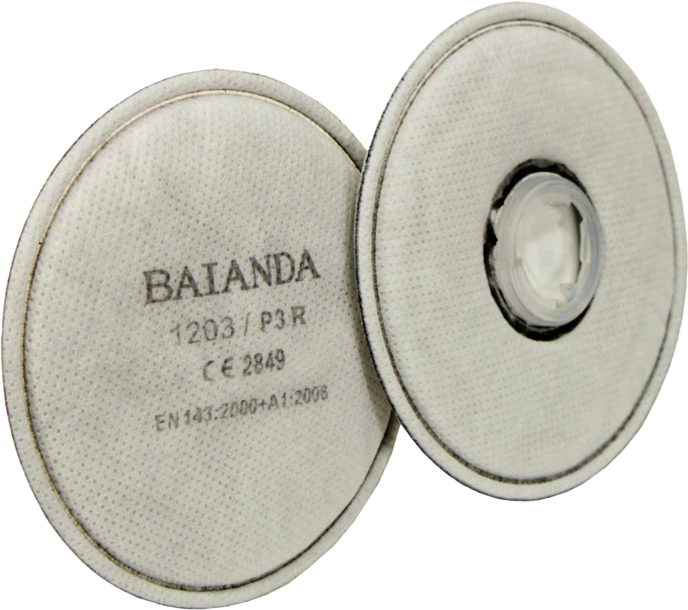 Фильтр для защиты от твердых и жидких частиц, органические пары BAIANDA 1203 P3R РОЗ, РОЗ упаковка 2 шт/уп, упак