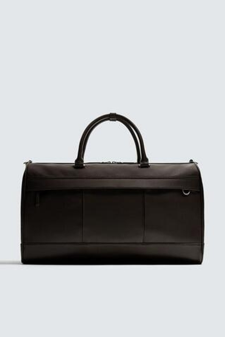 ZARA ДОРОЖНАЯ СУМКА С ТЕКСТУРОЙ, КОРИЧНЕВЫЙ