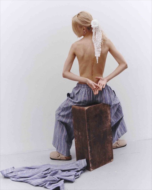 Брюки Striped Baggy Pants Blue - фото 5