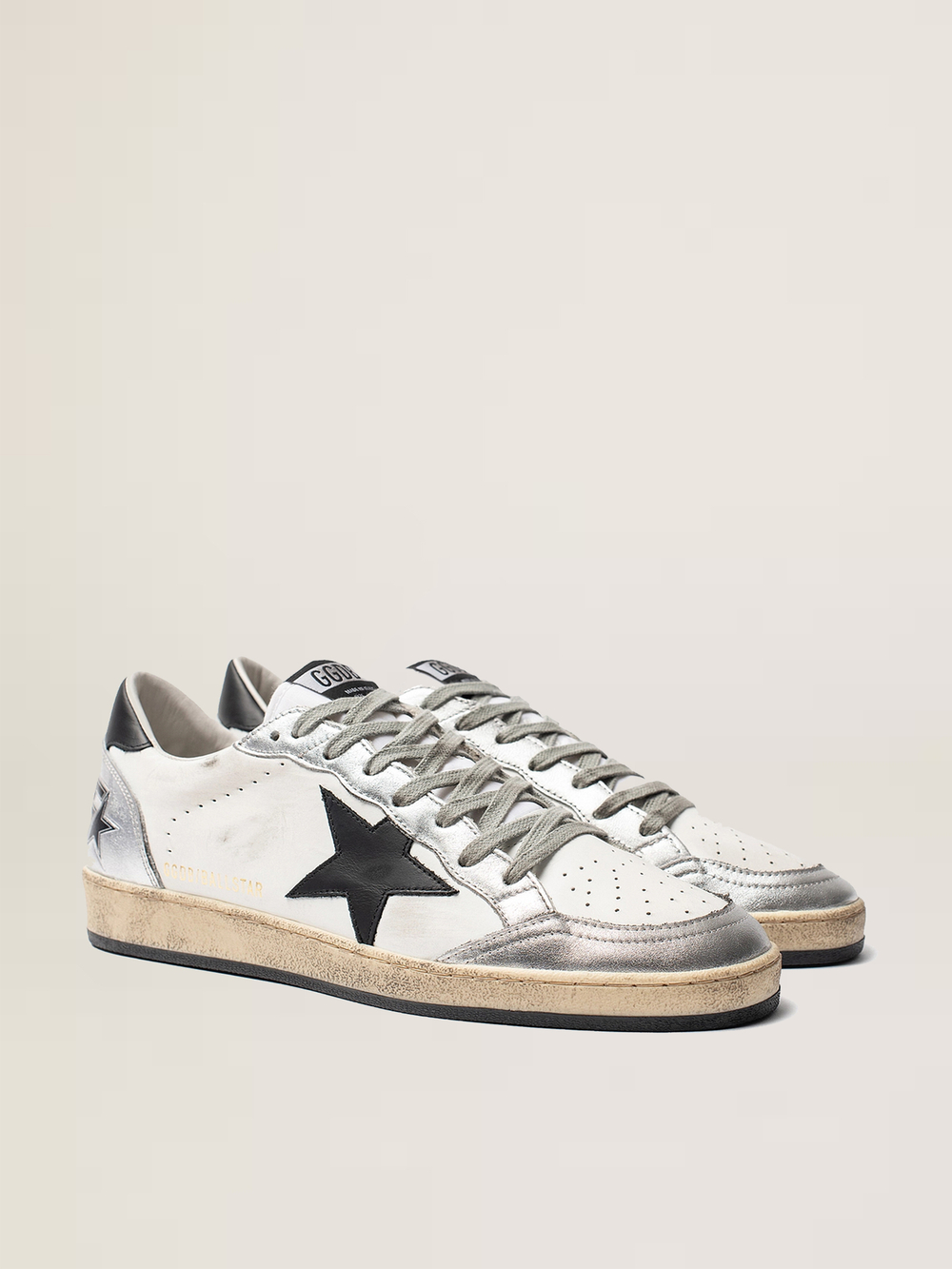 Men's Ball Star in leather with silver inserts and black leather star