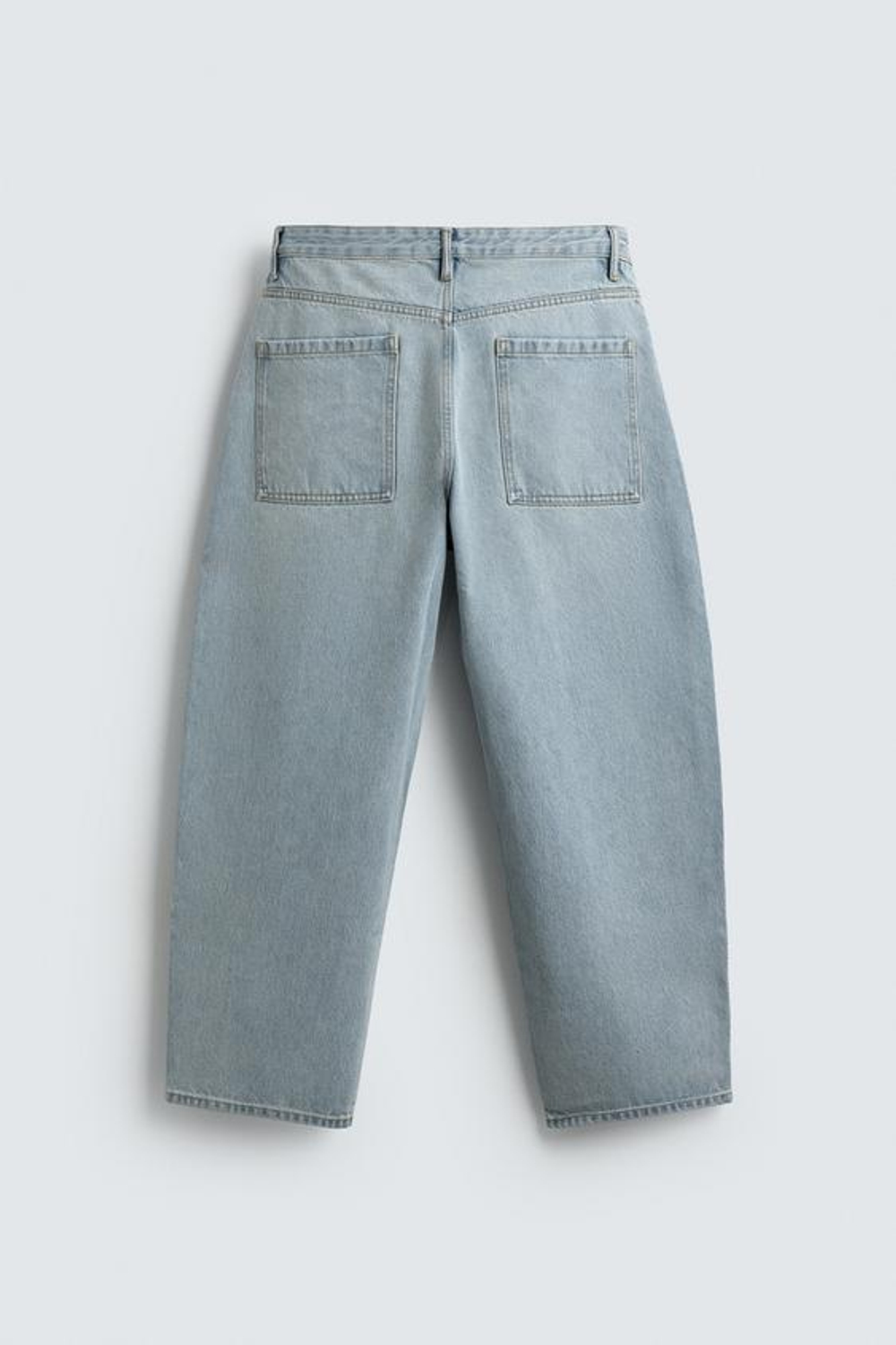 ZARA ДЖИНСЫ TAPERED WIDE FIT, ГОЛУБОЙ