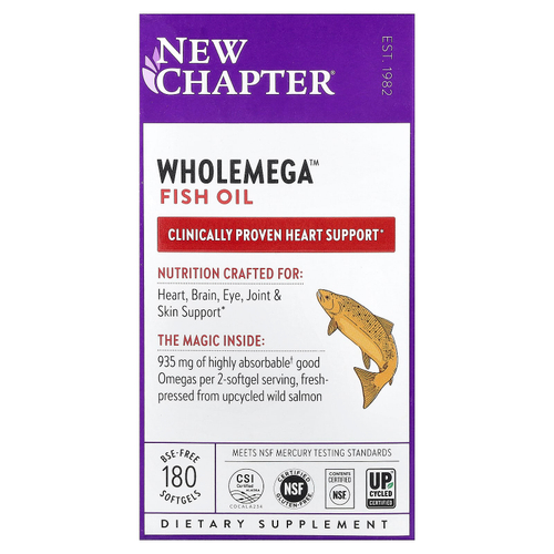 New Chapter, рыбий жир Wholemega™, 180 капсул