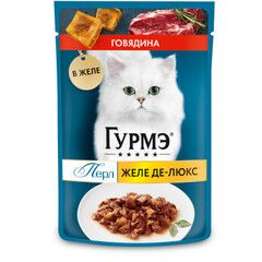 Gourmet Gold пауч для кошек желе делюкс говядина 75 г