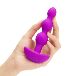 b-Vibe Triplet Anal Beads FUCHSIA - Анальная елочка с 2мя моторами