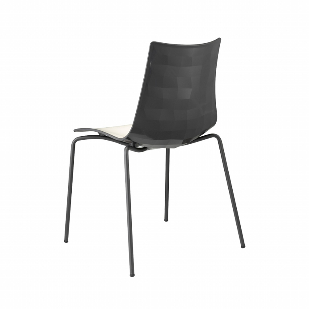 Стул пластиковый Scab Design Zebra Bicolore 4 legs, антрацит, белый, антрацит