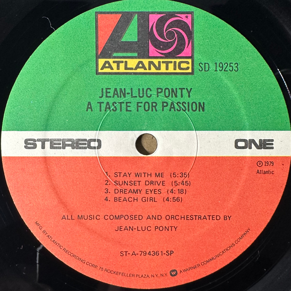 Jean-Luc Ponty ‎– A Taste For Passion (США 1979г.)