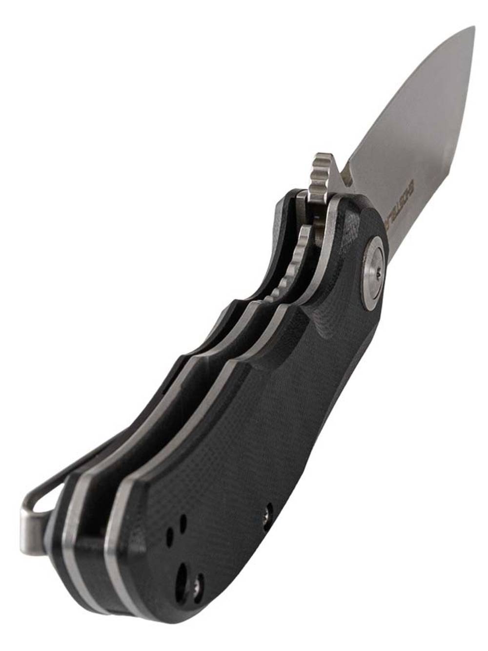 Нож складной GhostBlade Banshee, сталь D2, 58-62 HRC, Sheepfoot, рукоять G10 чёрная, замок Liner lock, флиппер, 128 г