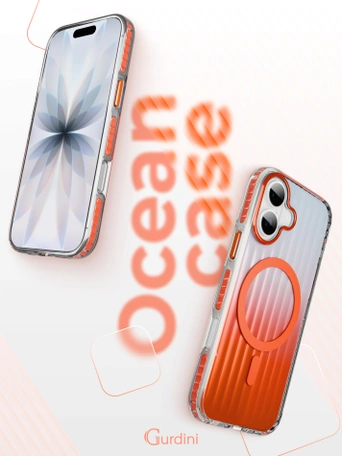 Чехол накладка iPhone 16 6.1" Gurdini Ocean Case (6) Transparent оранжевый