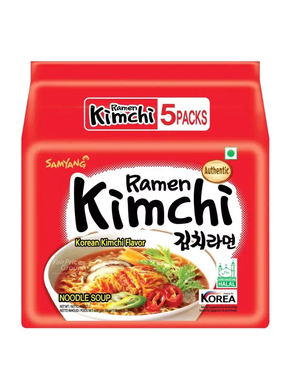 Лапша Samyang Kimchi Ramen со вкусом Кимчи, 5шт по 120гр.