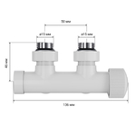 Узел нижнего подключения термостатический угловой Royal Thermo Design Pro 15мм М30х1,5 (Белый)