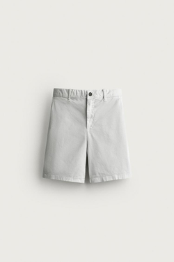 ZARA ШОРТЫ ЧИНОС REGULAR FIT, ЖЕМЧУЖНО-СЕРЫЙ