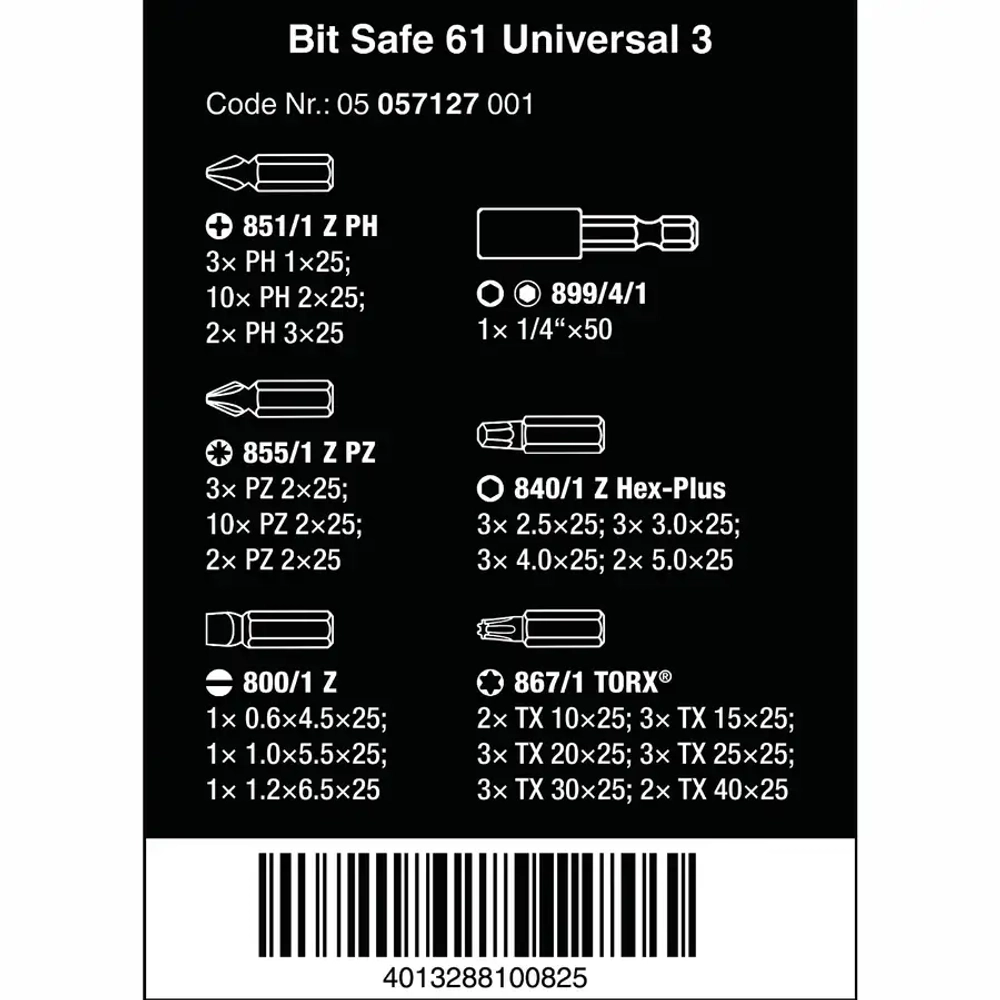 Набор насадок с держателем Universal 3 WERA 05057127001