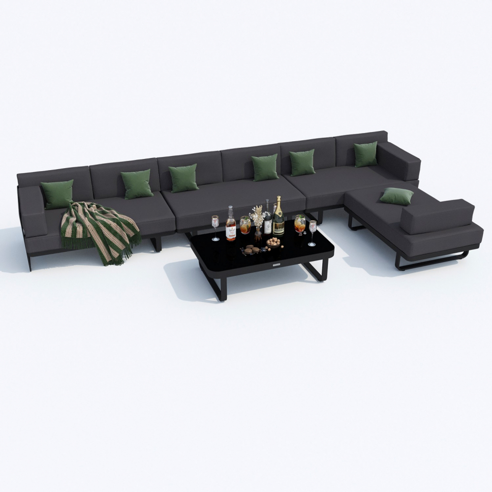 Лаунж зона угловая Ideal Patio ТЕСОРА антрацит - каркас карбон