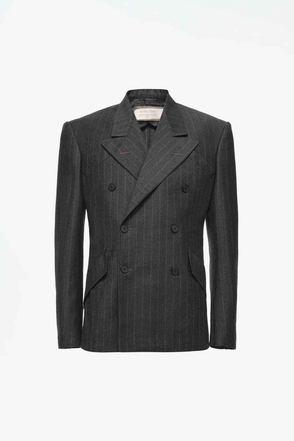 ZARA X JOHN GALLIANO ПИДЖАК В ПОЛОСКУ ИЗ 100% ШЕРСТИ LIMITED EDITION, ТЕМНО-ЗЕЛЕНЫЙ